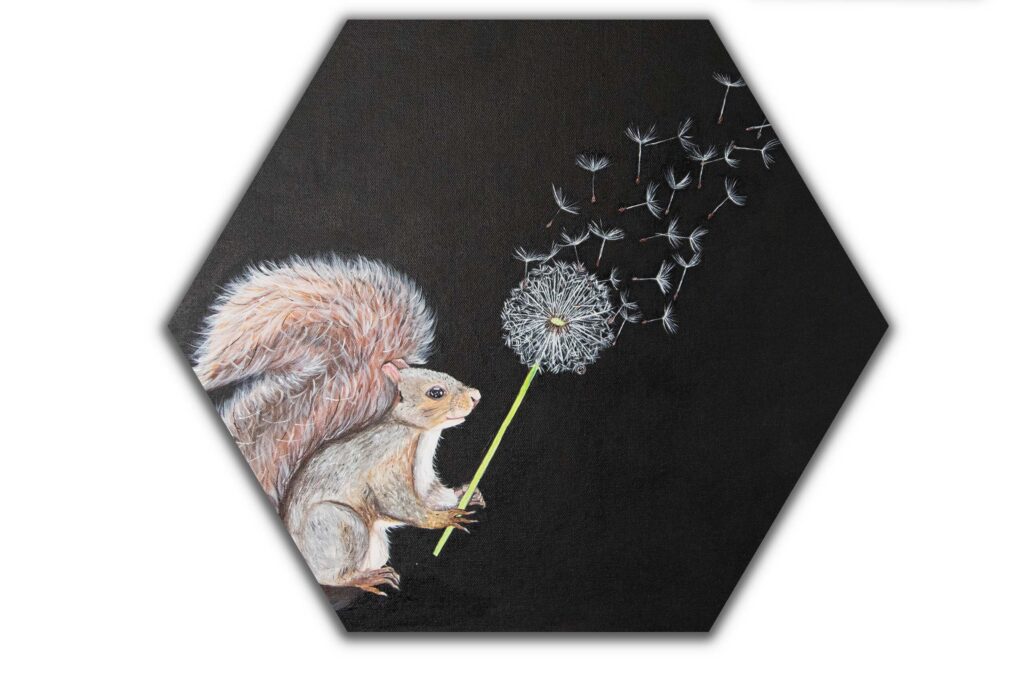 "Chestnut the squirrel" Hexagonal Print