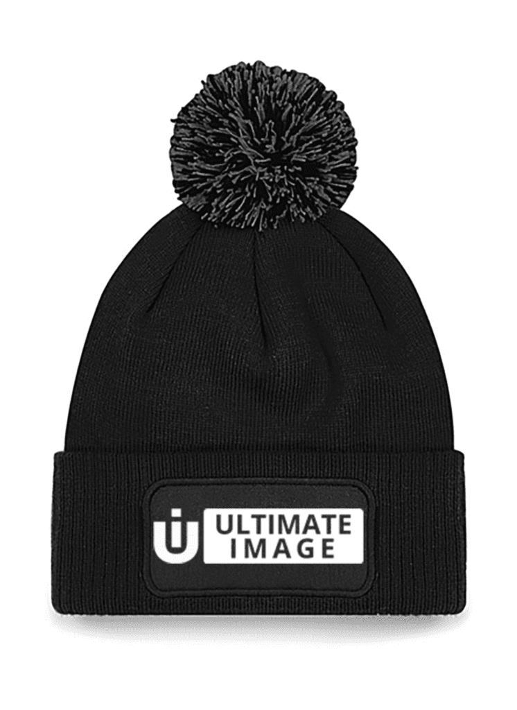UiMerch Pom-Pom Patch Beanie